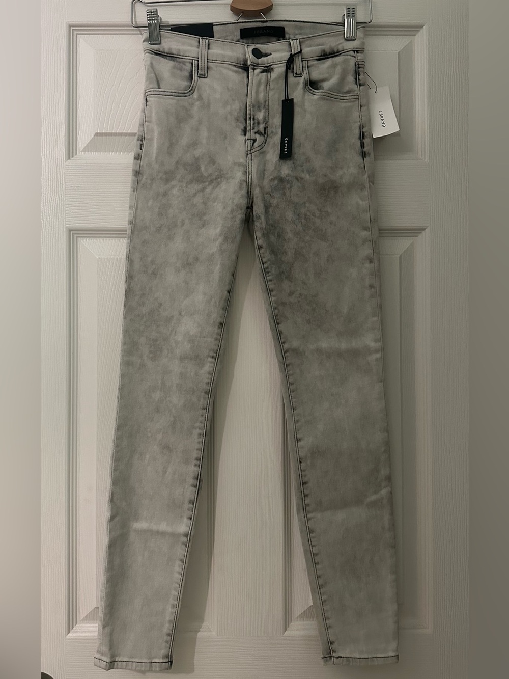 Brand New J Brand Alana High Rise Crop Skinny Jeans Size 25 Acid Wash Gray